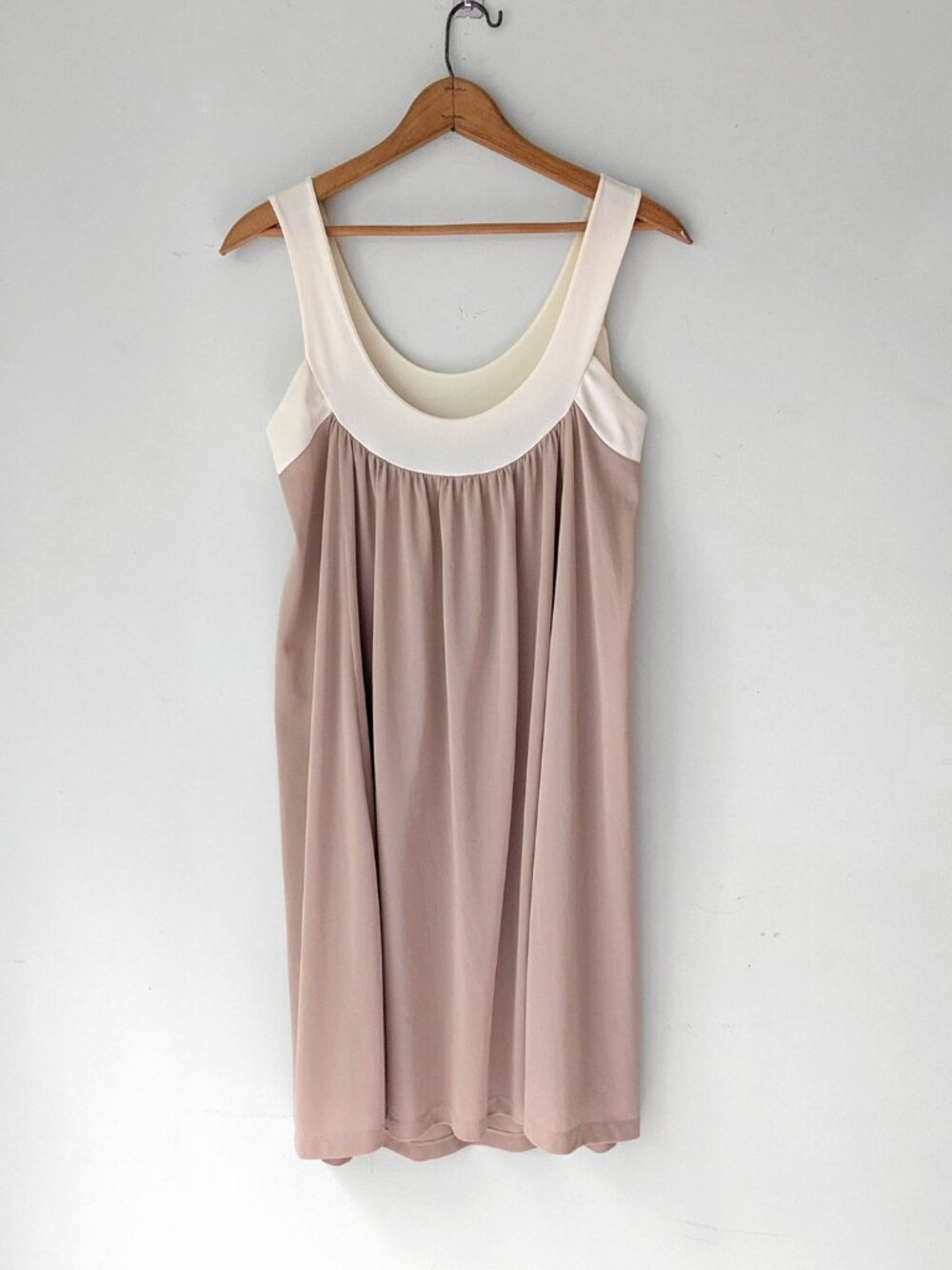nude & ivory draped shortie vintage nightgown